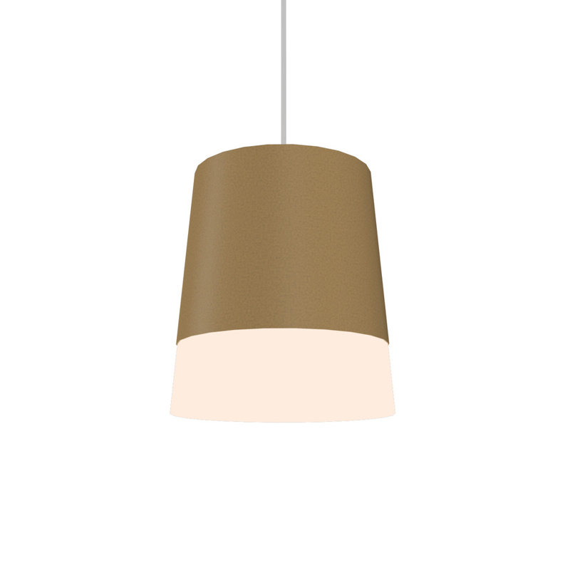 Cônico 1 - Light LED Pendant, 7.09" H x 5.71" W x 5.71" D, Maple, Gold
