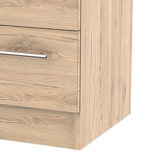 Fully Assembled Lyndale 2 Drawer Bedside Table, Bordeaux Oak