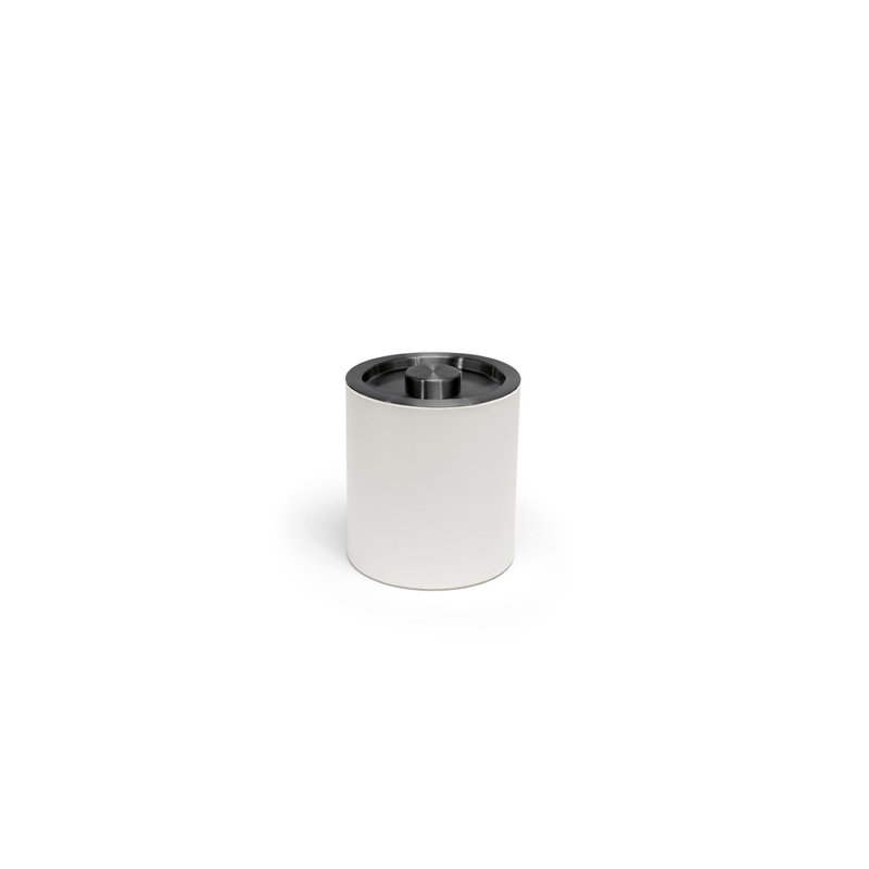 Seau rond à glace rond 2 qt London, H 8,75 po x l 7,5 x P 7,5 po, Blanc / noir mat