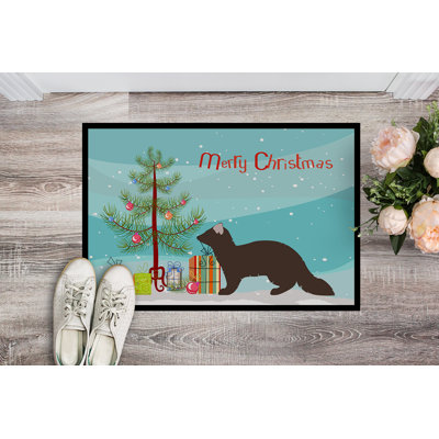 Tapis de porte pour l’extérieur antidérapant sable marten christmas Maeve