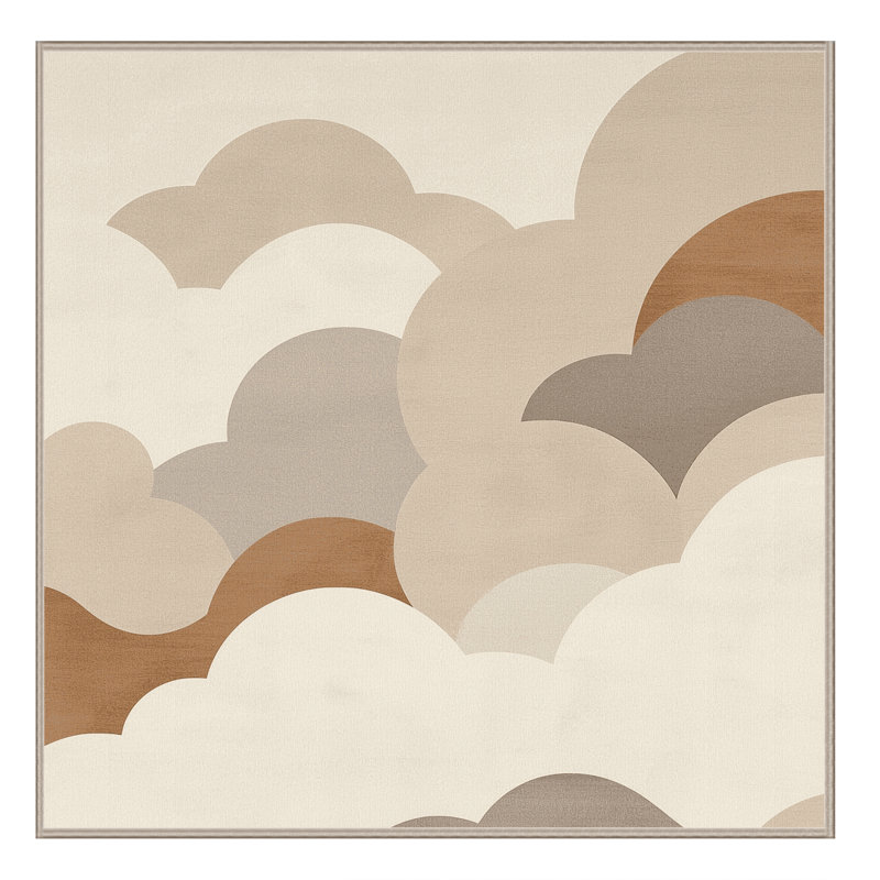 Tapis beige moelleux moelleux Adlai, Carré 6 pi