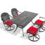 5-Piece All-Weather Cast Aluminum Dining Set, Include 4 Swivel Chairs and Rectangular Table With Black Frame (same sku:W1710S00452)