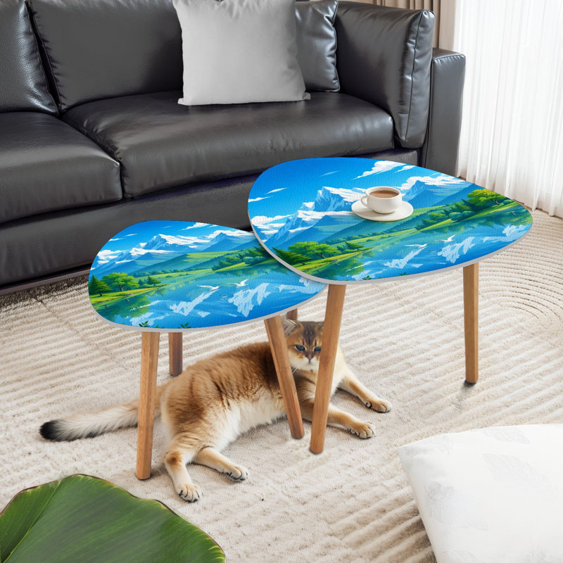Ensemble de 2 tables basses gigognes Triangle