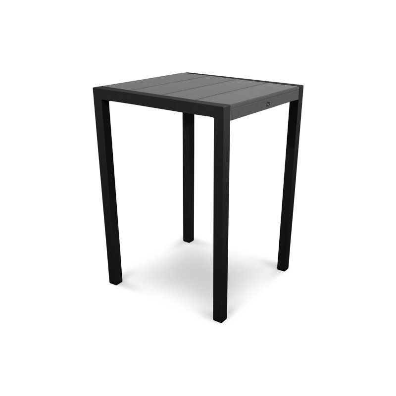 Table de bar POLYWOOD Surf City, Noir texturé / Pierre angulaire, 30 po x 30 po