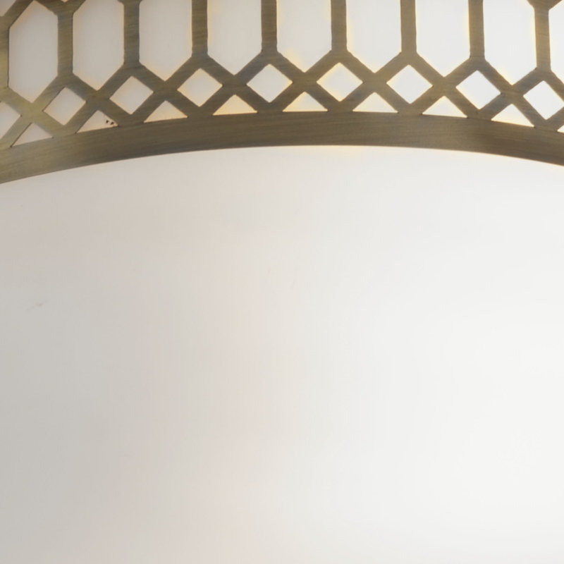 Geddes Glass Flush Mount, Antique Brass