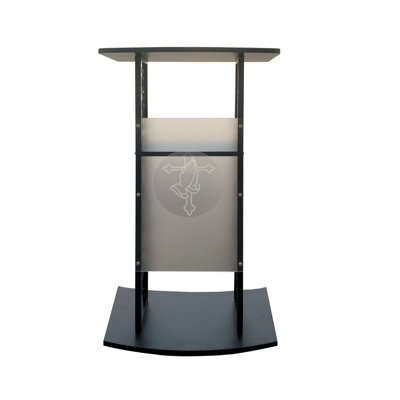 Assembled Truss Podium Metal Pulpit Church Podium Conference Pulpit Event Lectern Cup Hold With Pray Hand Logo Decor 18353+12152--Assembled Podium