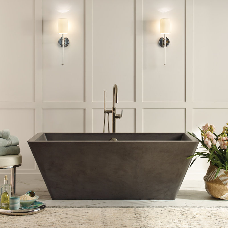 Mendocino 66 in. L Freestanding Soaking Tub, Slate