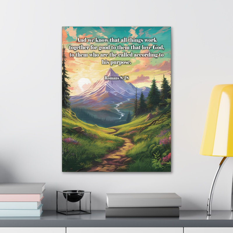 «All Things Work Together Romans 8:28 Christian», reproduction d'art mural
