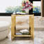 Tables de bout modernes en miroir noir, cadre doré, design compact pour le salon