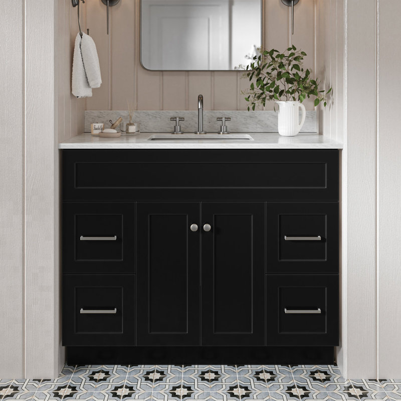 Ensemble de meuble-lavabo simple 43 po Partham, Noir