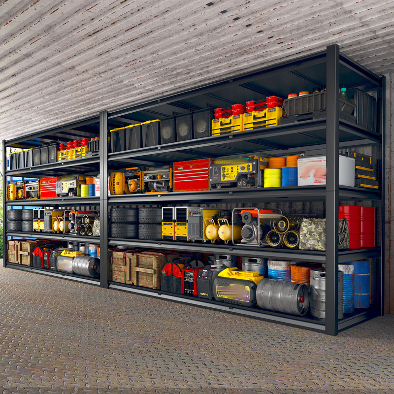 Musema Garage Shelving, Storage Shelves 3000LBS, 5 Tier Adjustable Metal Shelving Unit, 72" H x 60" W x 24" D