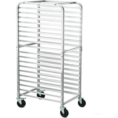 Aluminum Bun Pan Rack with Lockable Casters, Large Capacity Commercial Mobile Bakery Cooling Rack Trolley for Kitchen Restaurant