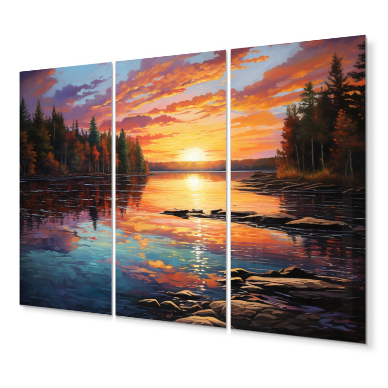 Ensemble de 3 décorations murales Canada Morning Reflections I