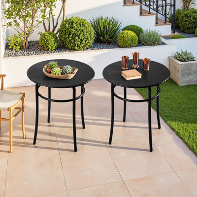Table ronde haute et haute pour patio, ensemble bistro haut en métal pour 2 personnes, table basse haute pour petits espaces, table basse d'extérieur pour la véranda