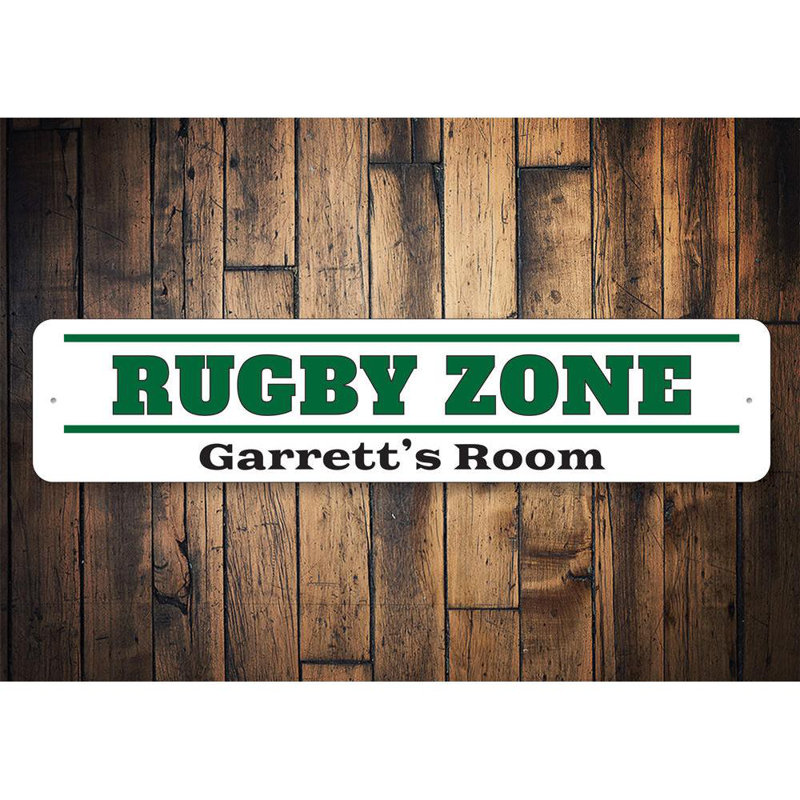 Plaque en aluminium personnalisée Rugby Zone, H 6 po x l 24 po x P 0,063 po