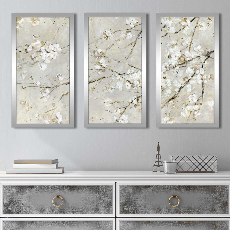 «Blossom Confetti» par Sally Swatland - impression de cadre photo unique de 3 pièces, H 33,5 po x l 52,5 po x P 1 po
