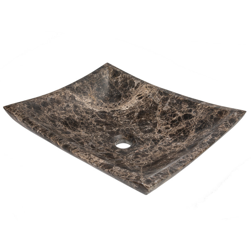 Lavabo de salle de bain vasque rectangulaire en marbre Zen