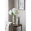 Vase en céramique blanc avec motif floral vert et petites poignées-1766154608