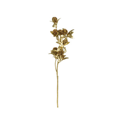 Glitte Gold Faux Berry Leaf Stem with Iron Detail