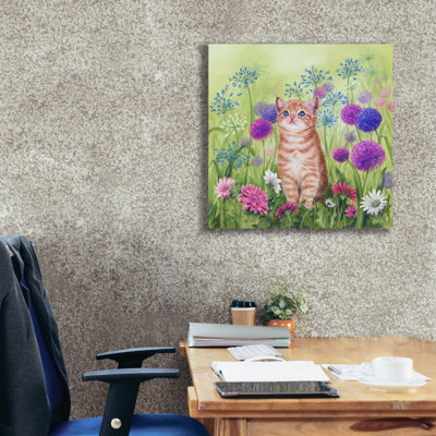 Chaton gingembre en fleurs par Janet Pidoux