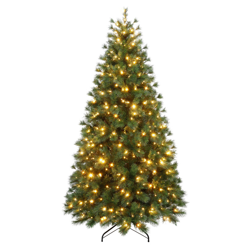 Arbre de Noël artificiel pin 6,5 pi avec 300 lumières DEL double fonction