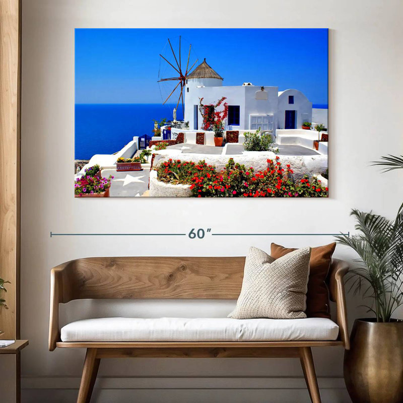 Gillard Scenic Oia Windmill, 34" H x 51" W