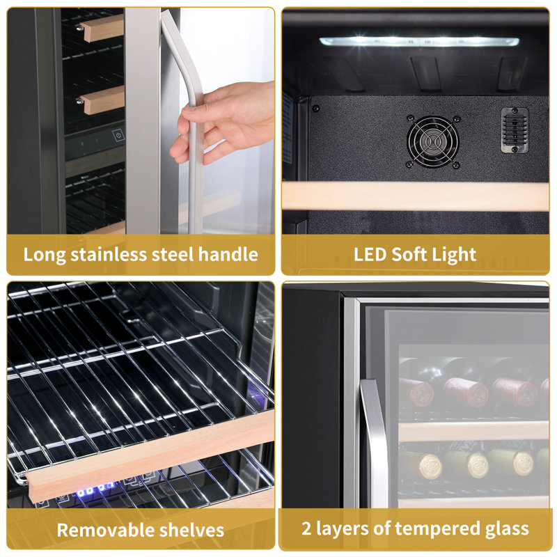26 Bottle Electric Dual Zone Built-In/Freestanding Wine Cooler