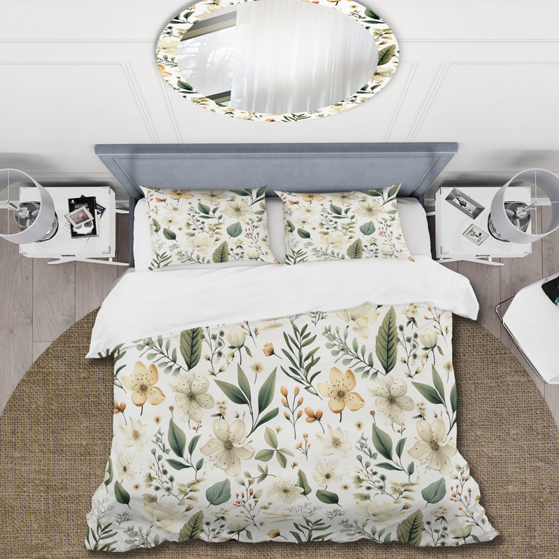 Ensemble de housse de couette Botanical Neutrals Boho, Housse de couette pour très grand lit et 2 très