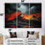 «Volcano Volcanic Explosion Moonlight II», ensemble d'art mural volcanique-107767589-107767595
