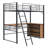 Metal Loft Bed with L-Shaped Desk and 3-Tier Shelves, Space-Saving Loft Bed for Teens & Students-1815190013-1815190012