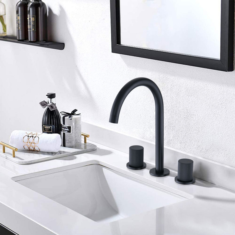 Widespread 2-handle Bathroom Faucet, Matte Black