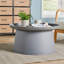 Itzhak Round Grey Modern Coffee Side Table-1293812581