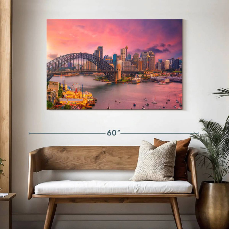 Nicci Pink Sydney Harbour Skyline, 32" H x 48" W