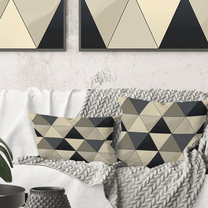 Coussin lombaire Mid-Century noir Greytriangle