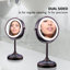 Miroir de maquillage lumineux 7 "avec grossissement 1X / 7X, miroir de coiffeuse sans fil à fixation sur table avec conception pivotante à 360 ° et anneau lumineux blanc cosmétique à double face, bronze antique MCT70ABZ1X7X-1745157068