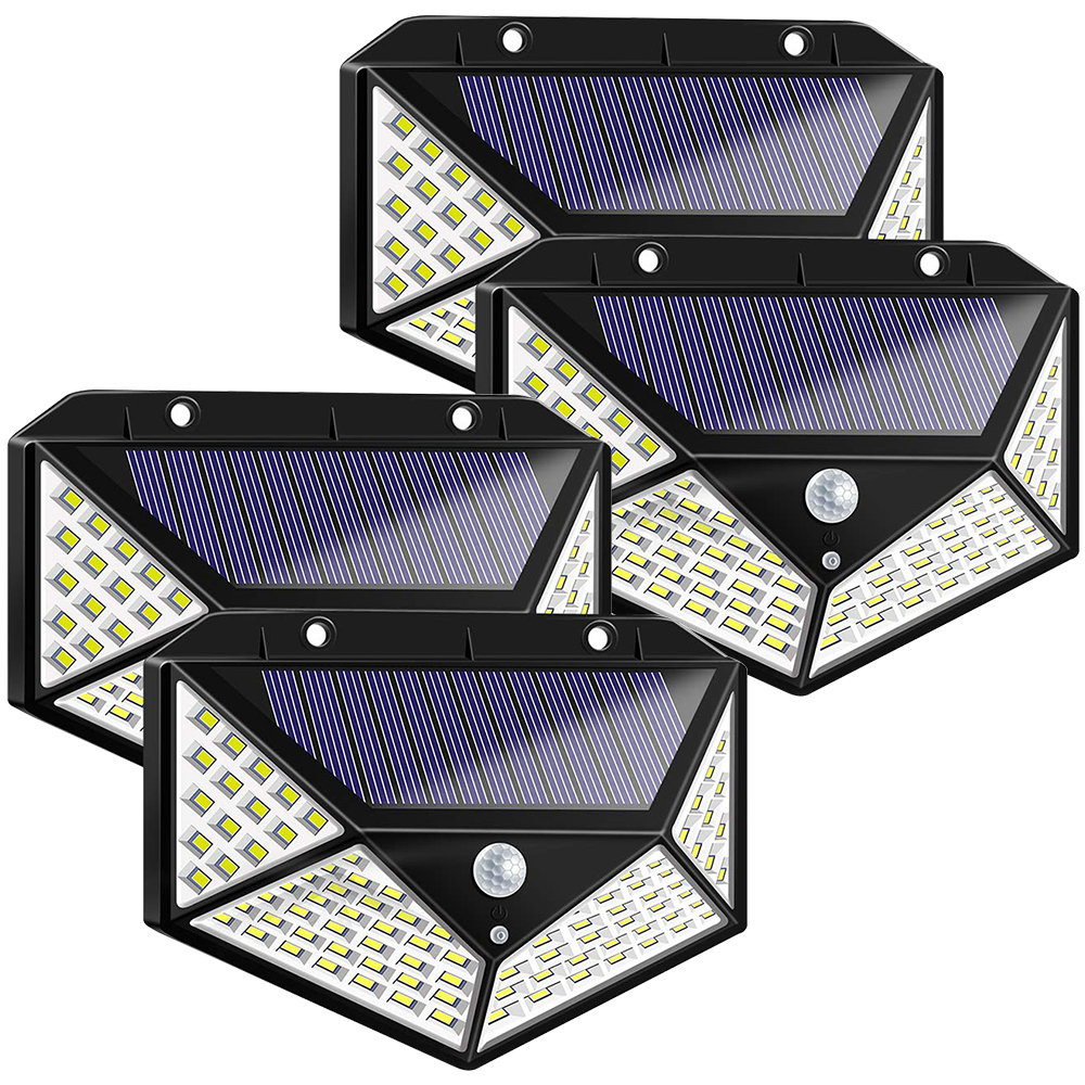 Johnsen 100LED Solar Powered Outdoor Security Lights Outdoor Wall Lights With Motion Sensor for Garage Arlmont & Co.