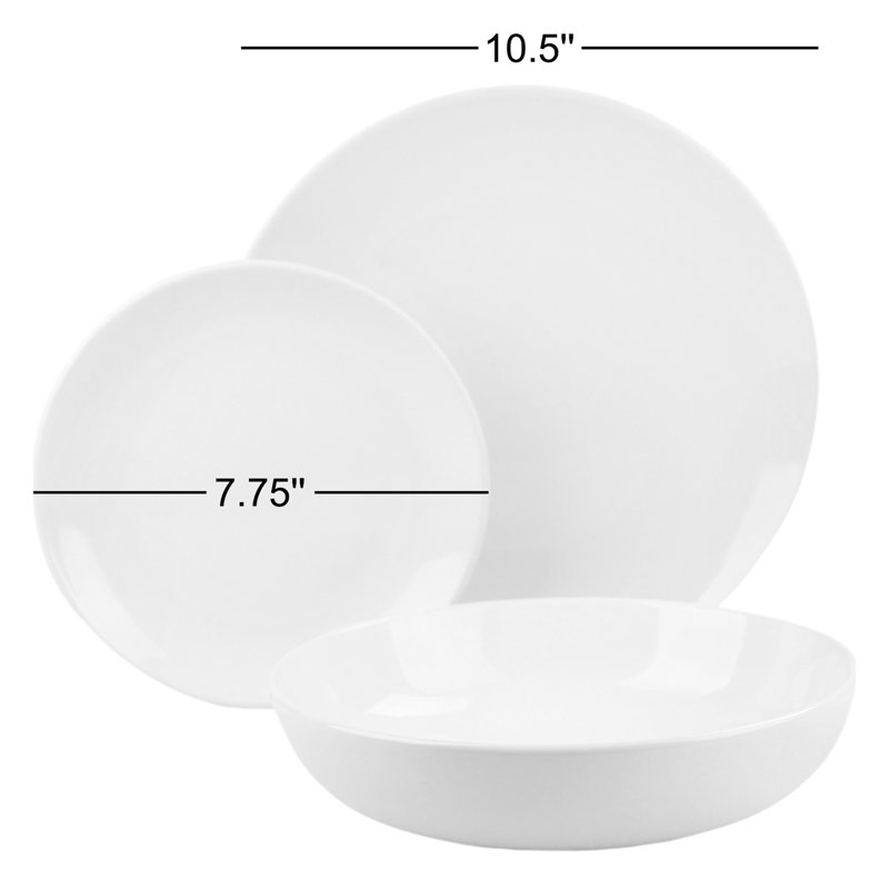 Service de table en grès Wayfair Basics® Burkeville - Service pour 4, Blanc