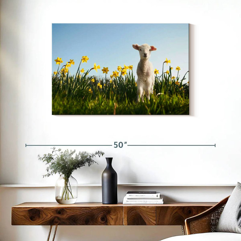 Sheep In The Meadow, 24" H x 36" W