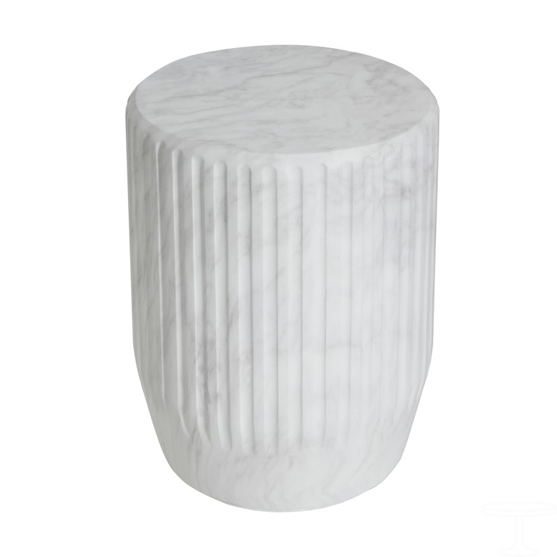 Table d'appoint d'extérieur sculptée Cicci, Blanc