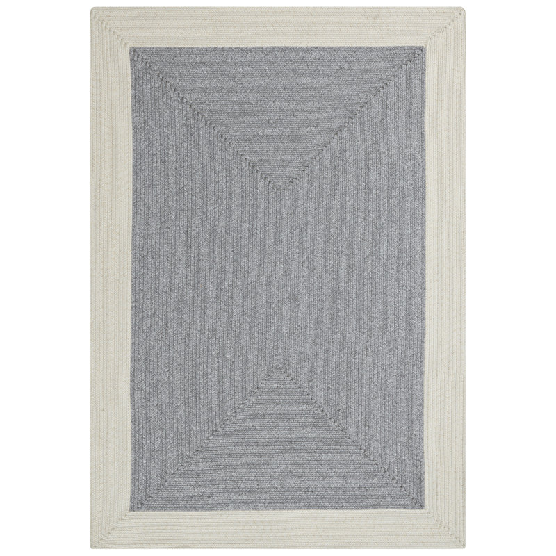 Machine Woven Gray/Cream Indoor/Outdoor Use Rug, Rectangle 200 x 290cm