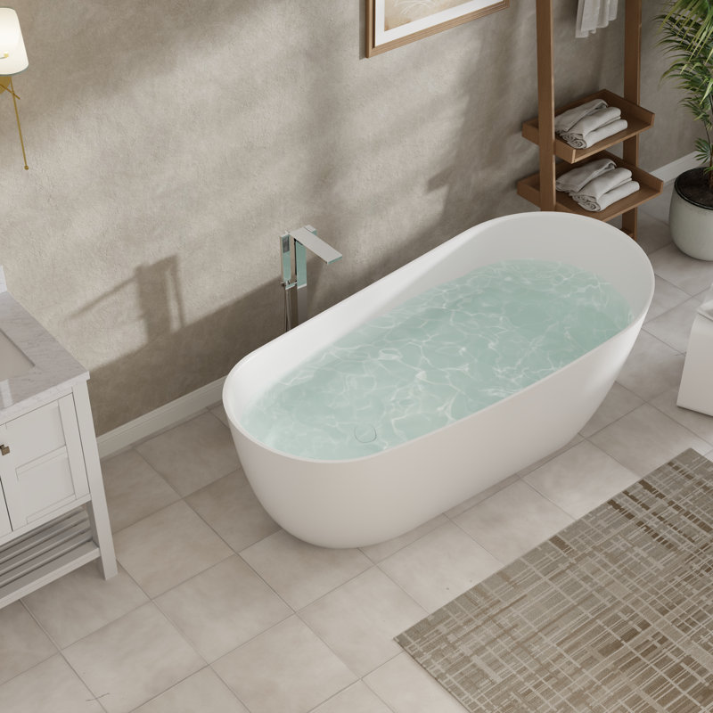 Baignoire de trempage autoportante à surface solide de 70,87 po. X 33,5 po. Casainc