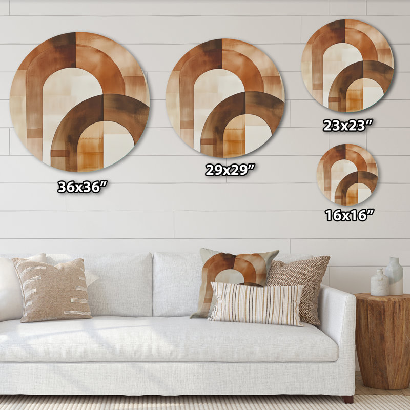 Earth Earth Arc Composition - Formes abstraites rondes en métal, L 29 po x H 29 po