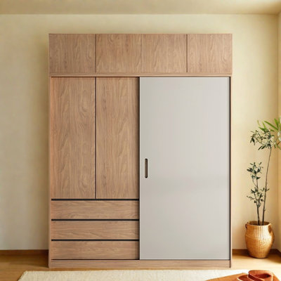 Garde-robe simple couleur noyer