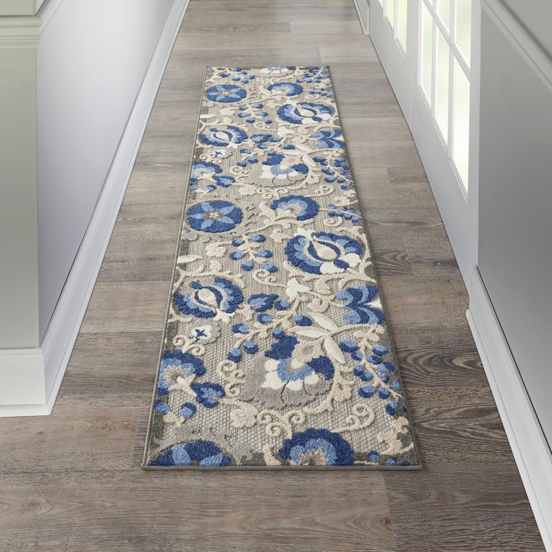 Tapis à motif floral moderne et naturel Newton, Tapis de couloir 2 pi x 6 pi