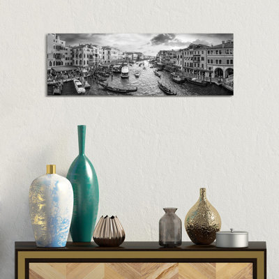 Panoramic View Of The Grand Canal At Sunset, Venice, Italy by Jan Becke - Wrapped Canvas Panoramic Print