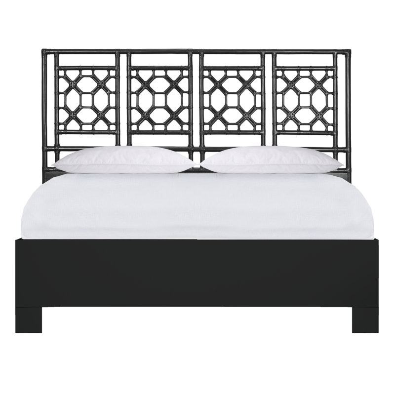 Lattice Back Standard Bed, King, Black