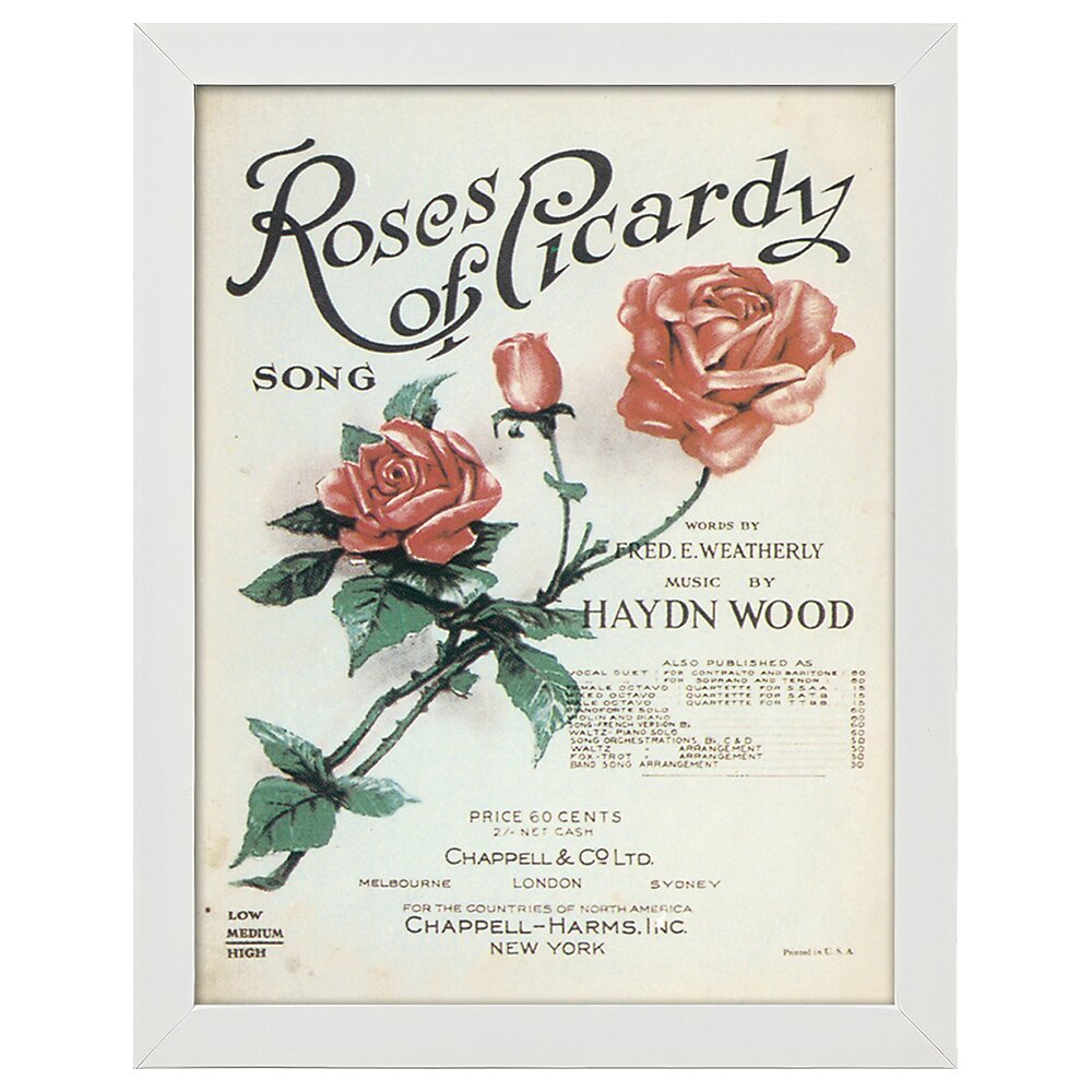 Leinwandbild Vintage Music Cover Rosen der Picardie