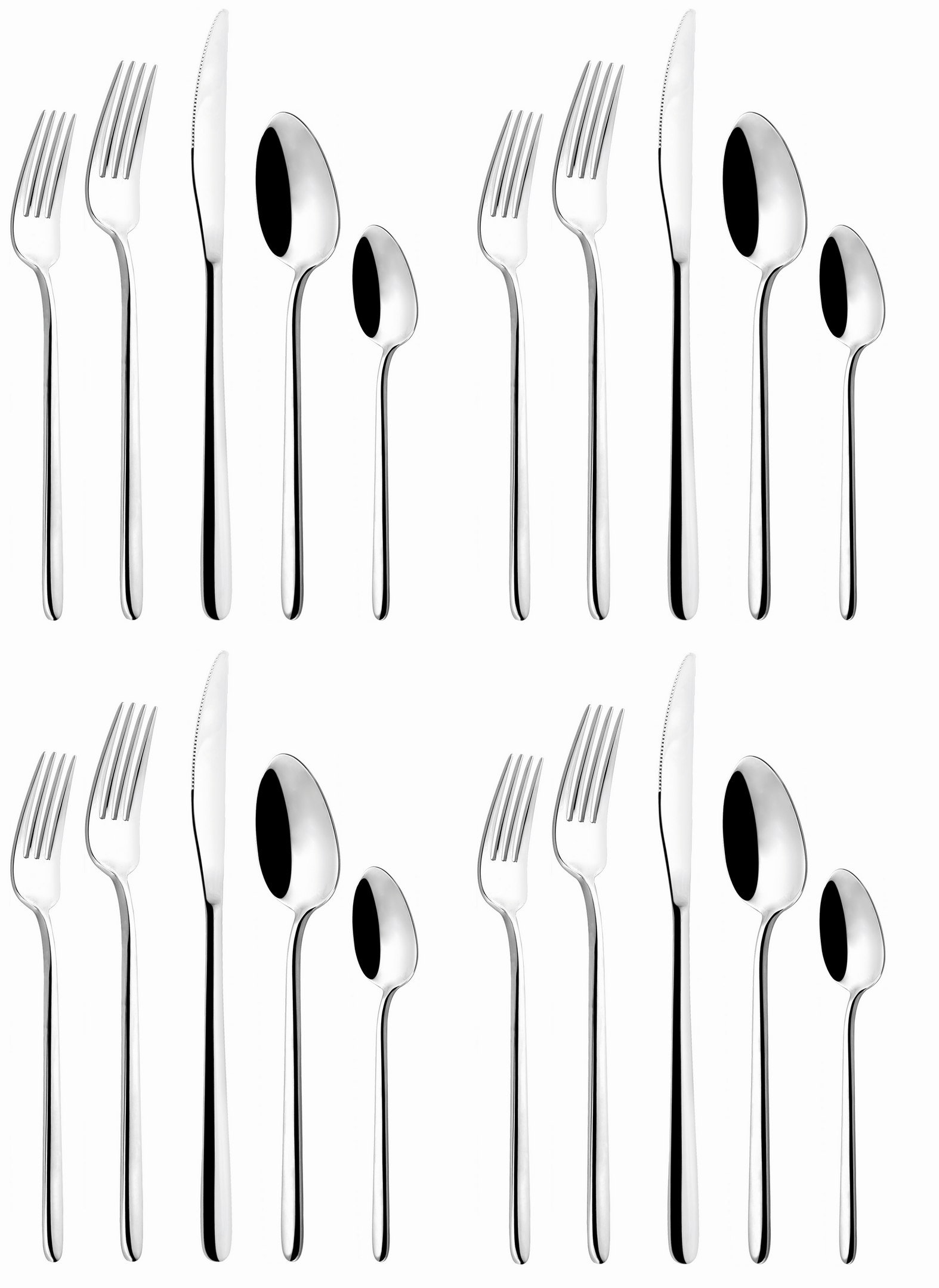 Broggi Stilletto Stainless Steel Flatware Set Service for 4