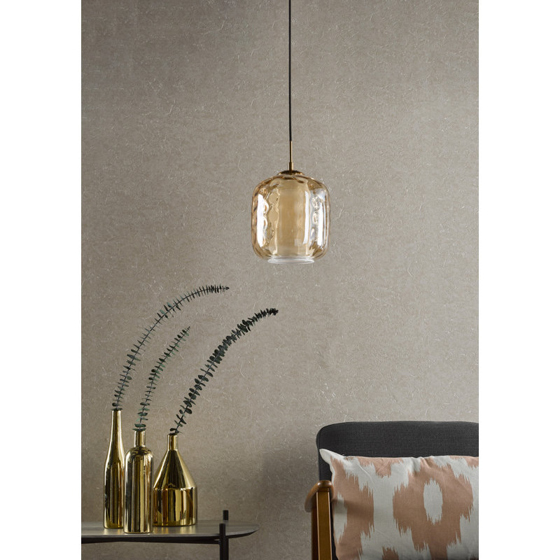 Abdinajib 1 - Light Jar Pendant, Aged Brass, Champagne