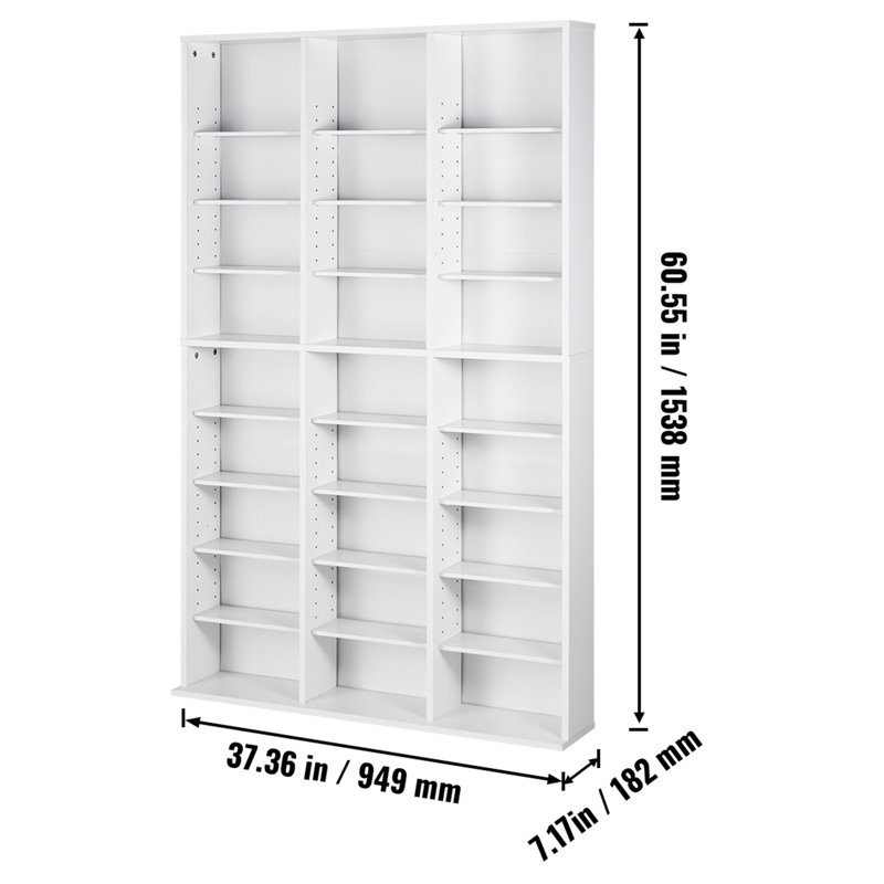 12.7cm H Media Shelves, White